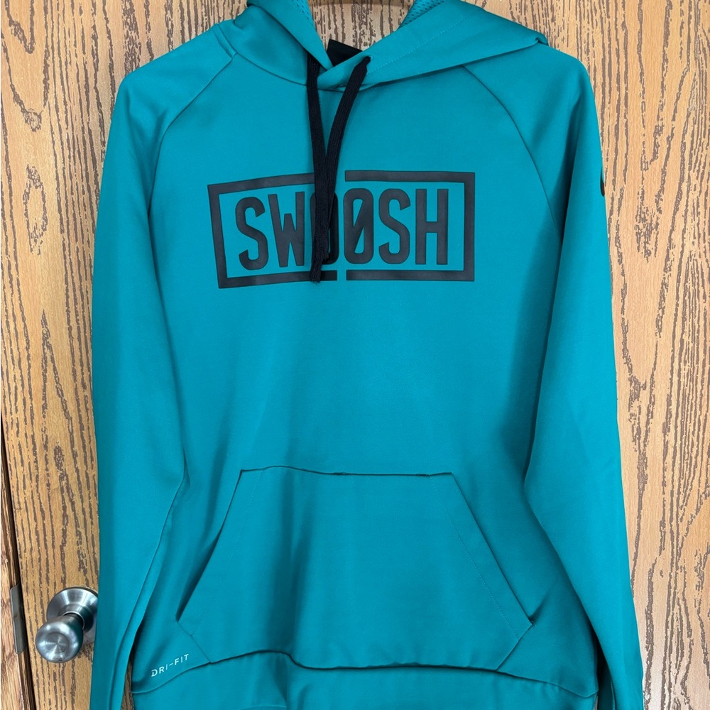 Nike Dri-FIT Turquoise Hoodie with Black Logo